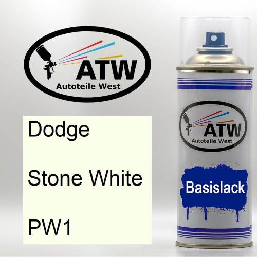 Dodge, Stone White, PW1: 400ml Sprühdose, von ATW Autoteile West.